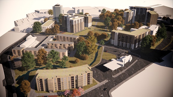 Artists impression of the new Spon End scheme