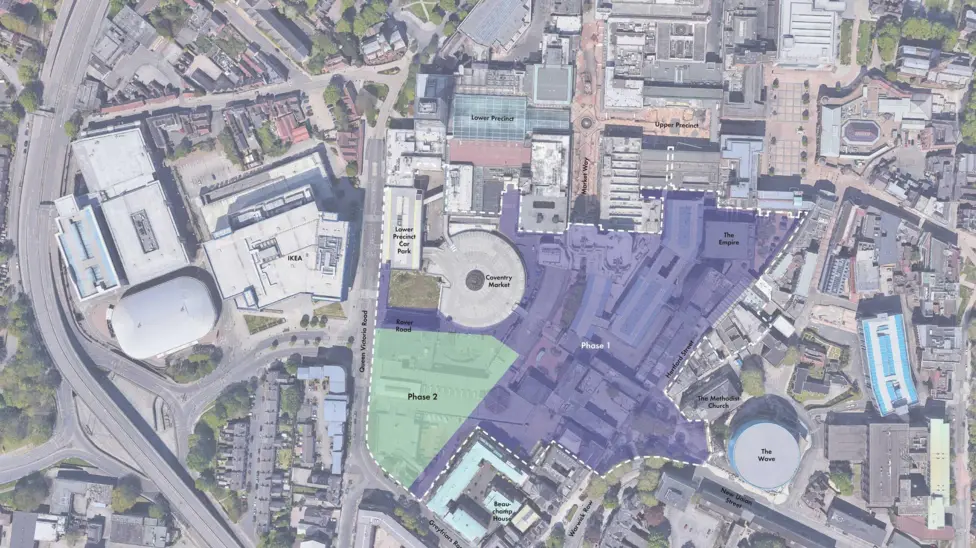 Plan showing the extent of City Centre South