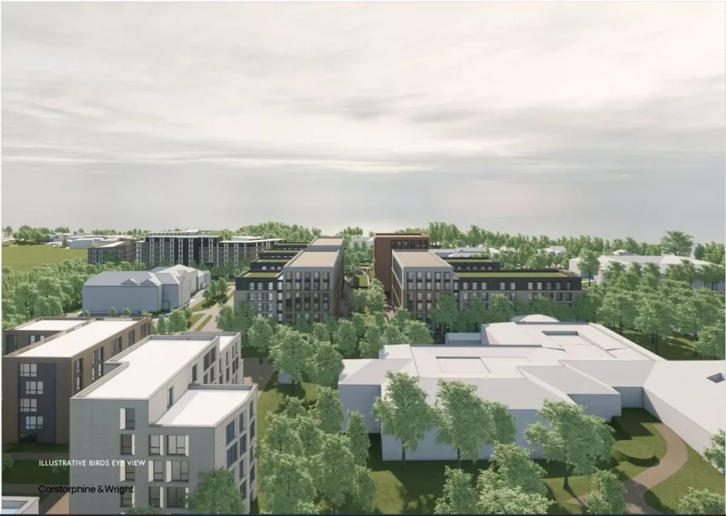 Image of a drawing showing how the new development might look.