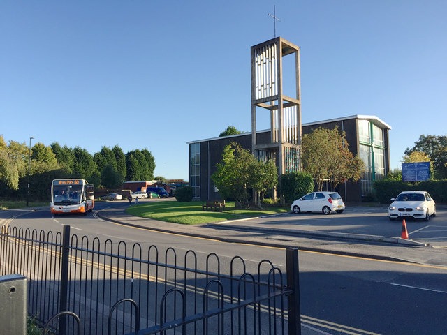 Colour photograph of St. John the Divine Church in Willenhall