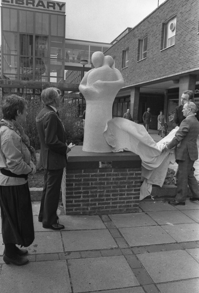The unveiling of the Enfolding  sculpture