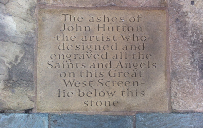 Hutton plaque at Coventry Cathedral