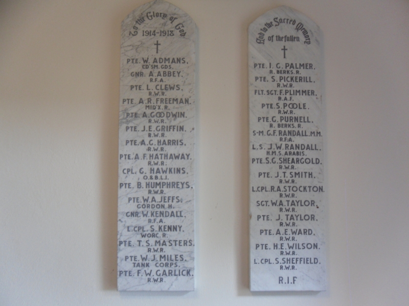 Memorial plaques at st. albans church